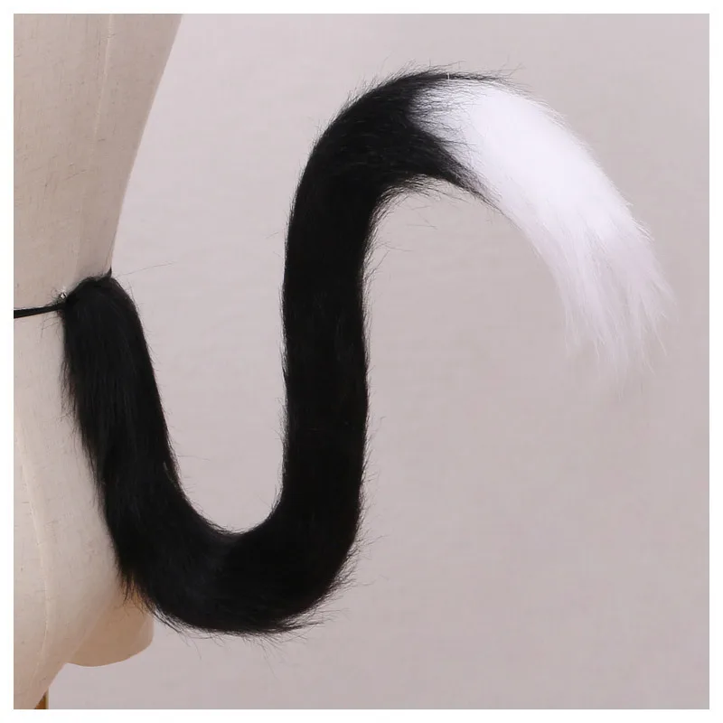 Langer Katzenschwanz Cosplay für Erwachsene und Kinder, Anime 75cm Plüsch Katzen- und Wolfskostüm-Requisiten, Tierohren, Bandana, langer Schwanz, Halloween-Lolita-Kostüm – Detail 11