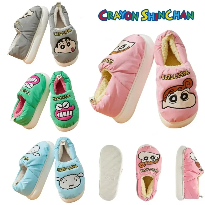 Crayon Boy Shin C-Chan Cotton Shoes with Fleece Cute Cartoon Tarp Slippers Couples Home Floor Shoes Casual Breathable Non-slip