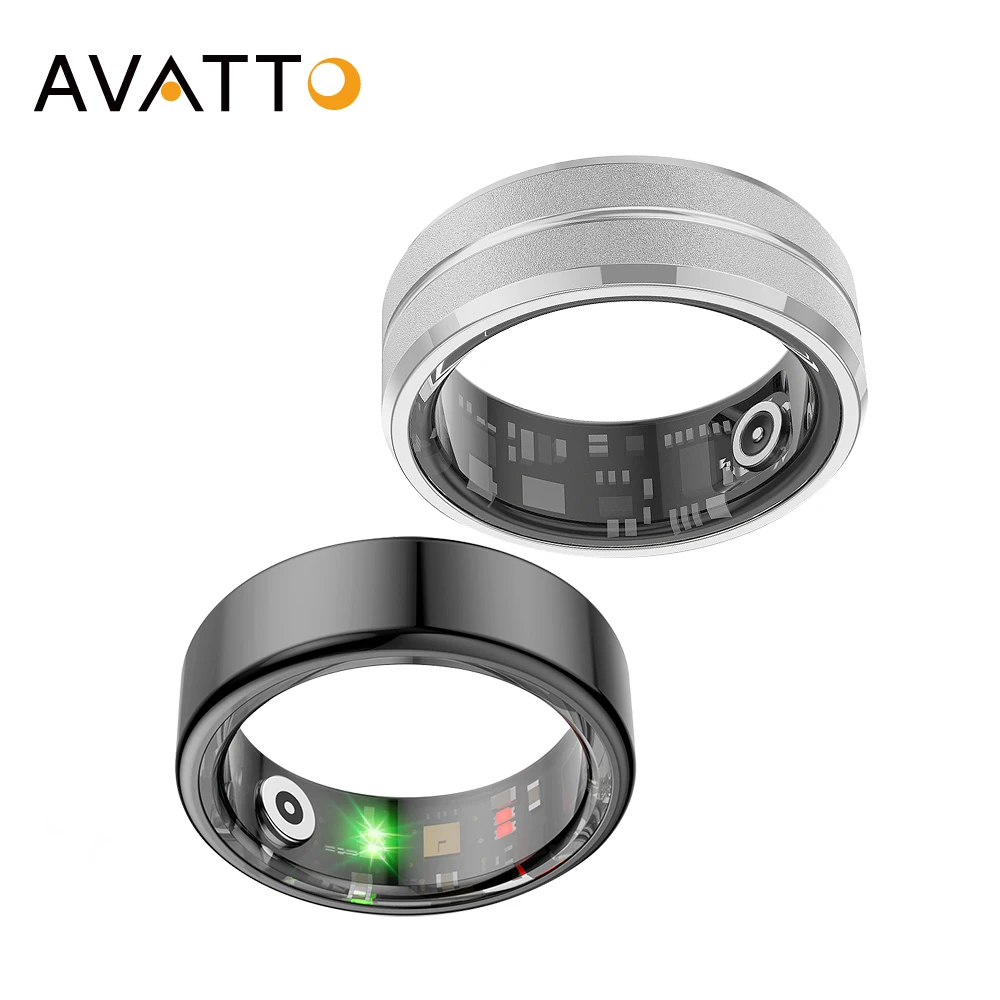 AVATTO Smart Ring Military Grade Titanium Steel Shell Health Monitor Photo Control IP67 Waterproof Multi-sport Modes