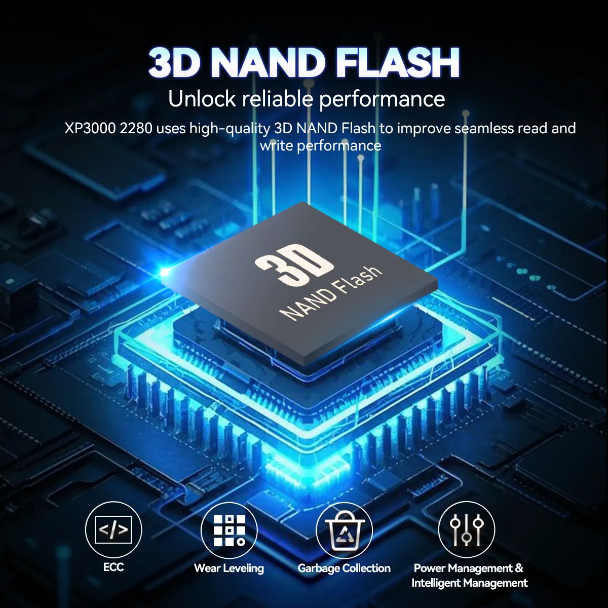 XP3000 SSD M.2 NVMe 2280 512GB PCIe 3.0 M2 3500MB/s M2 2280 Internal Solid State Drive for Laptop Desktop