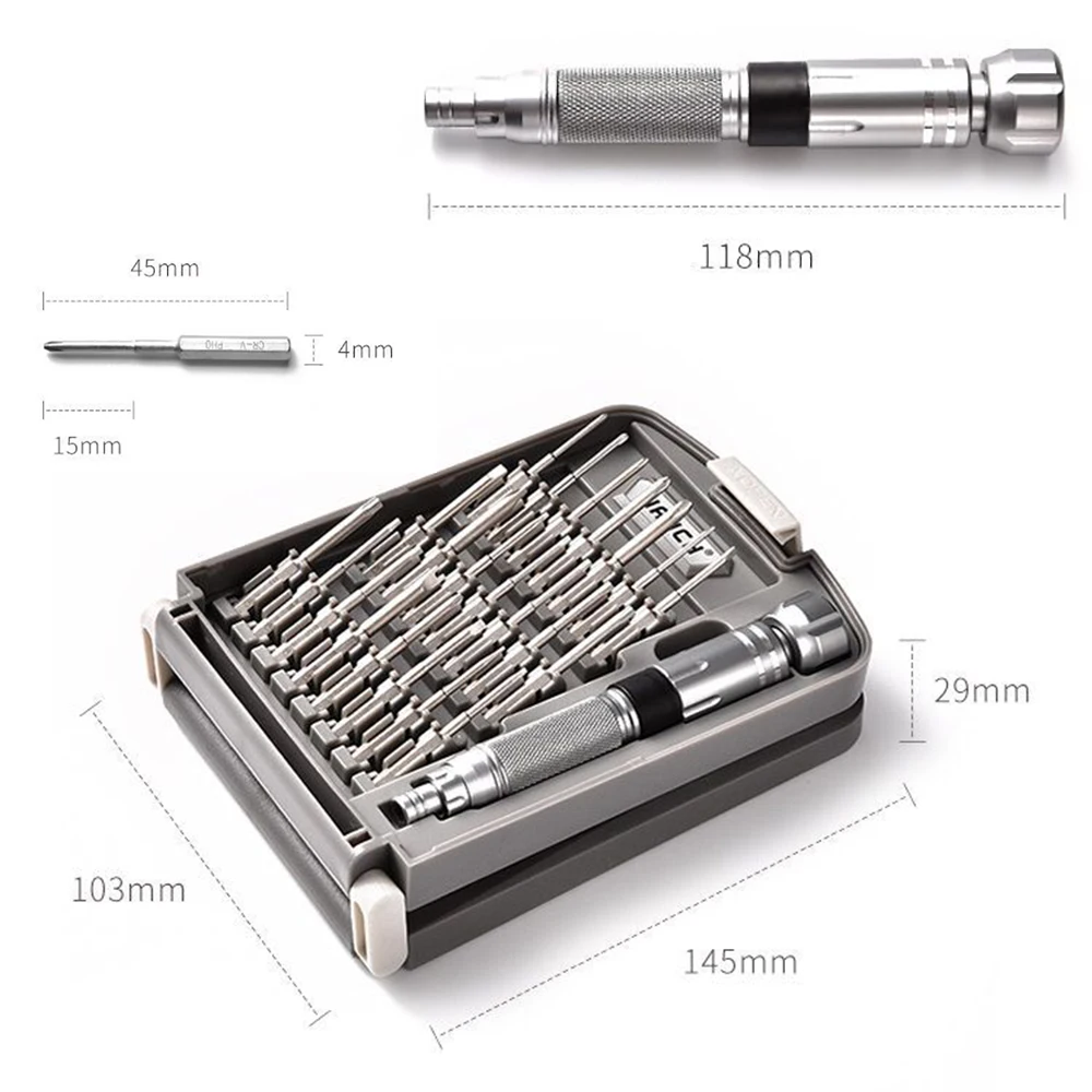 22 IN 1 Precision Screwdriver Set Screw Driver Set Screwdriver Bit Set Slotted Phillips Torx Hex Set Phone Repair Tool Box Set