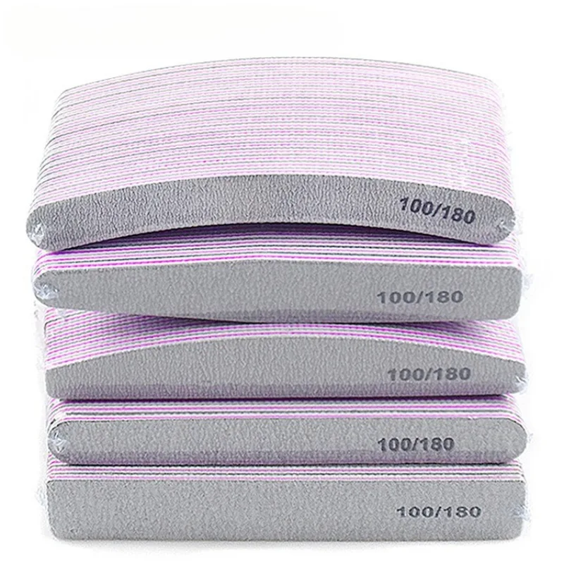 

25Pcs Professional Nail File 100/180 Nail Manicure Buffer Sets For Manicure Double Sided Sandpaper Polishing Tools