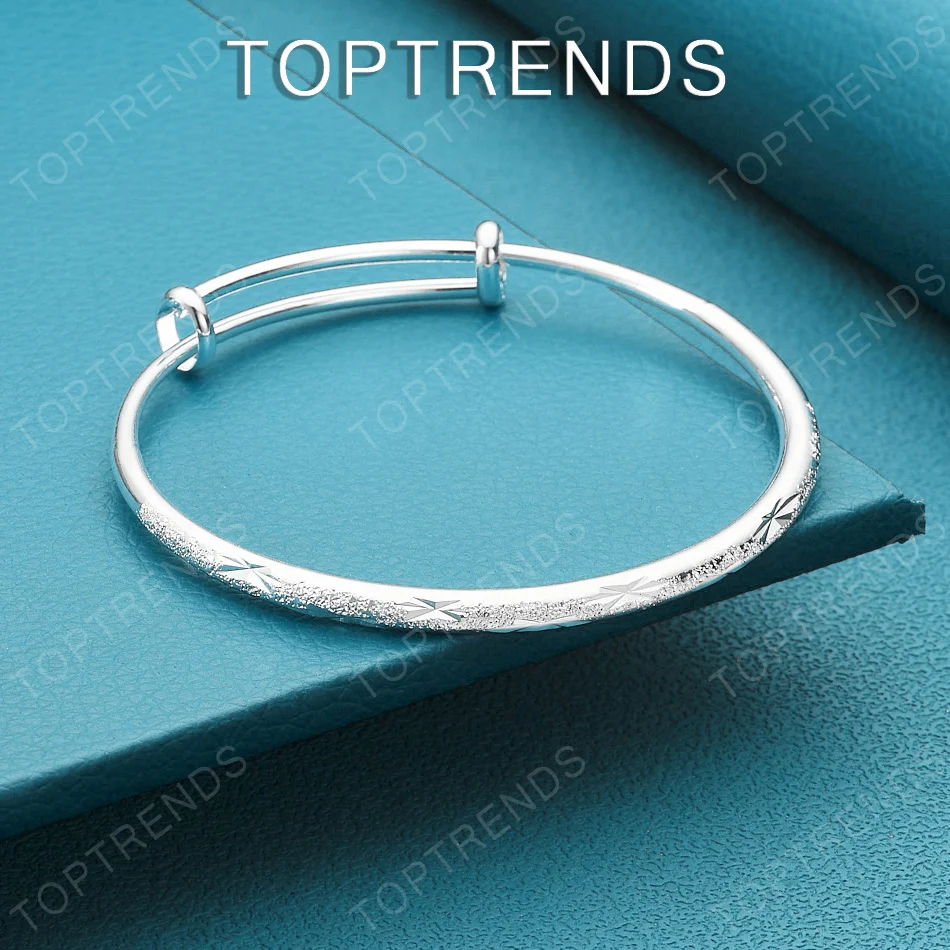 Beautiful 925 Sterling Silver Starry Sky Push-Pull Bangle For Women Fashionable Jewelry Anniversary Birthday Party Accessories