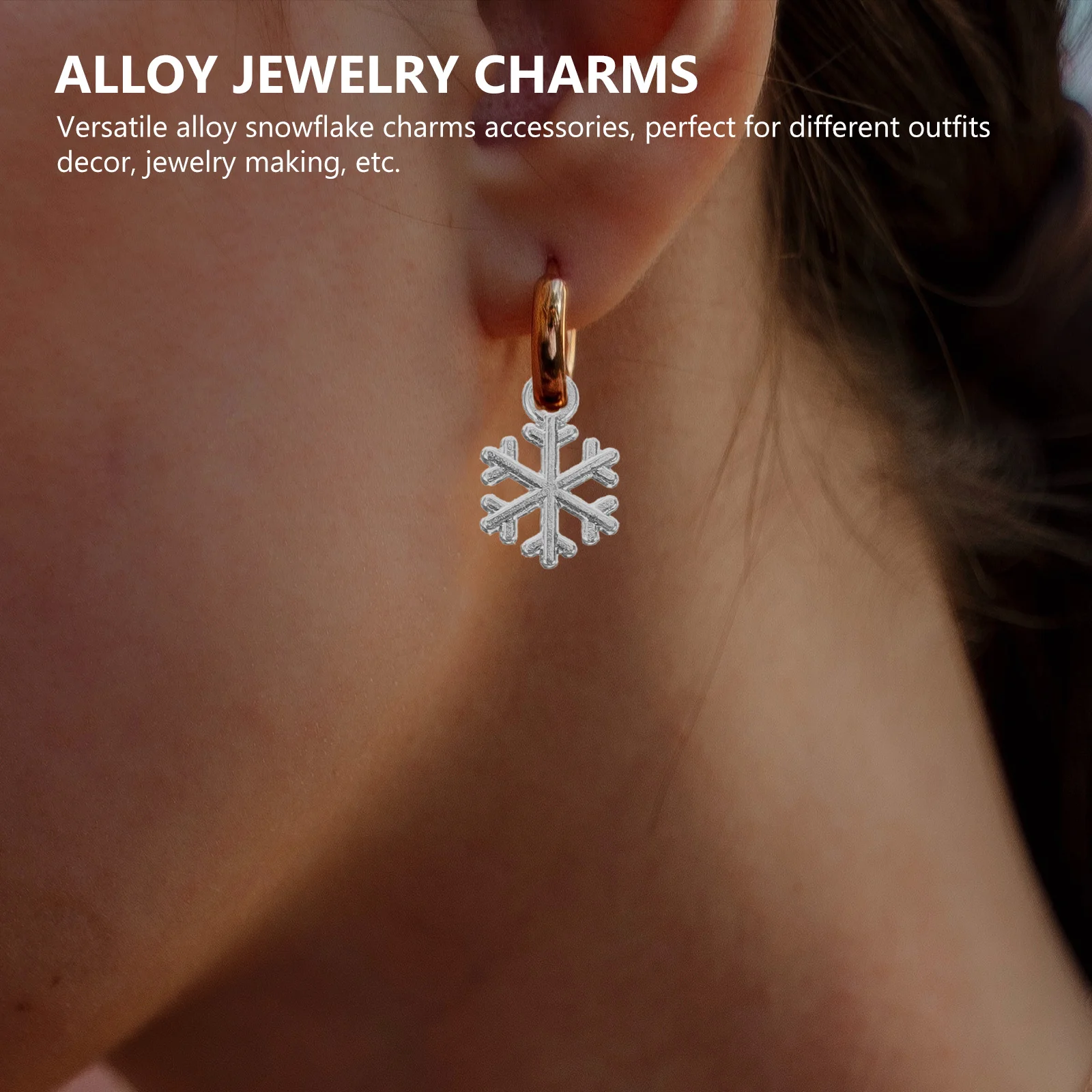 

60Pcs Christmas Snowflake Charms Bulk Jewelry Making Supplies Durable Fade Resistant Decor Alloy Jewelry Charm