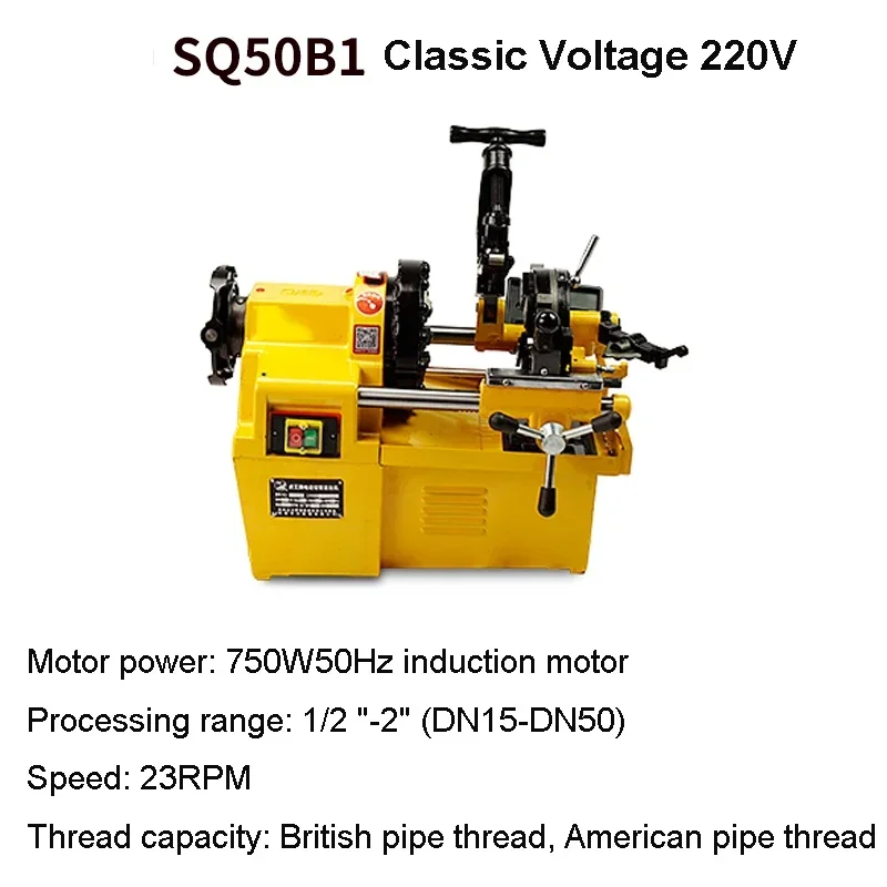 Threading Machine Electric 220v Fully Automatic 2-inch Steel Pipe Threading Machine Gas Fire Pipe Tapping Machine factory outlet