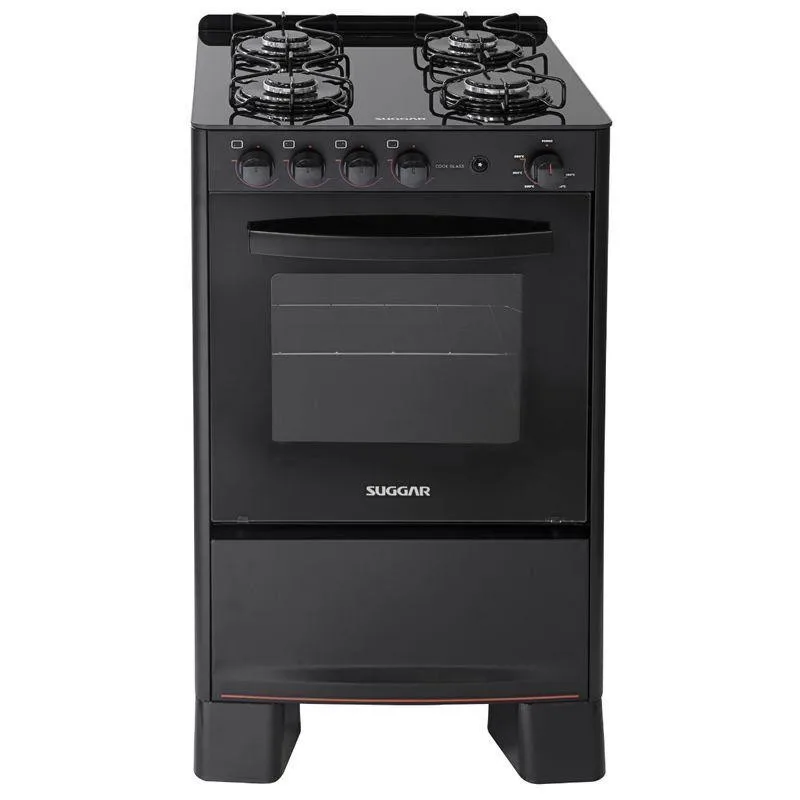 4 Cookware Suggar Cook Glass Table Glass Black Bivolt - Fgvcg410pt