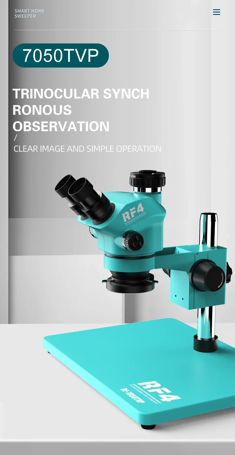 RF4 Microscope Big Base With The Electronics Repair Trinocular Stereo Microscope Senior Engineer Phone Repair Tool RF-7050TVP