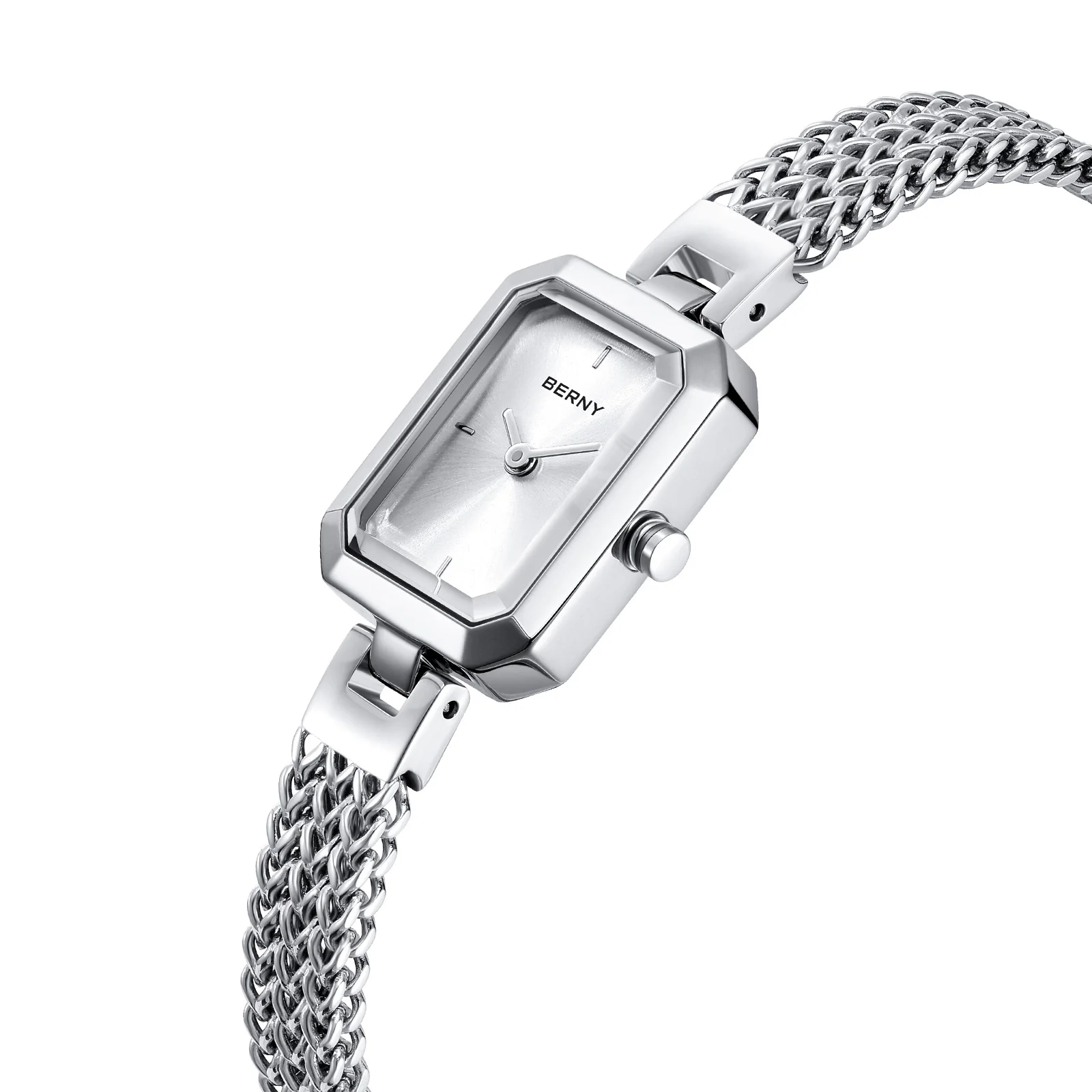 Reloj de pulsera BERNY cuadrado para mujer, relojes de cuarzo de lujo a la moda, Mini esfera rectangular minimalista, joyería de acero inoxidable,