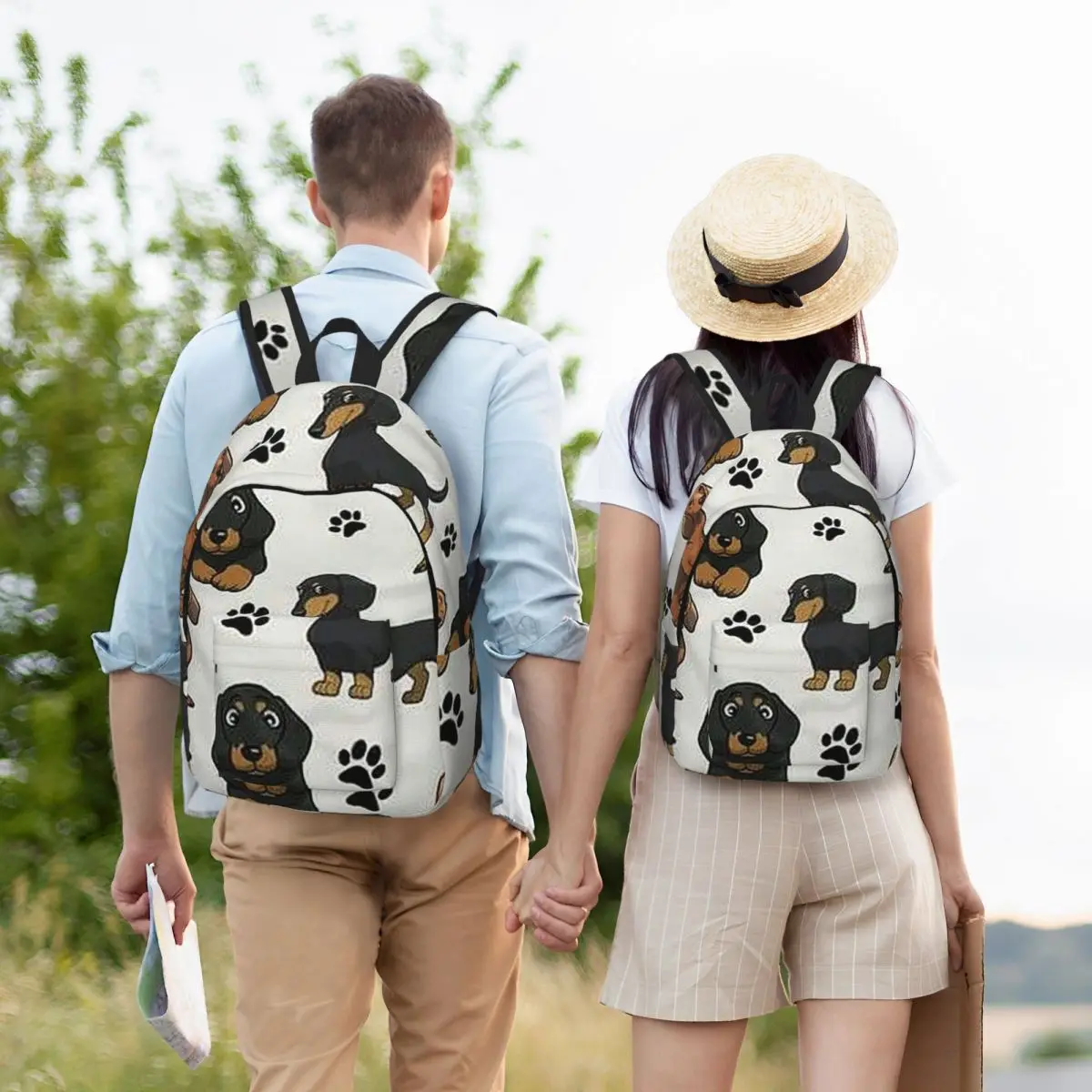 Mochila bonita con dibujos de perros salchicha para estudiantes, bolso escolar, mochila de viaje para senderismo, mochila de moda para hombres y mujeres, bolsos de hombro