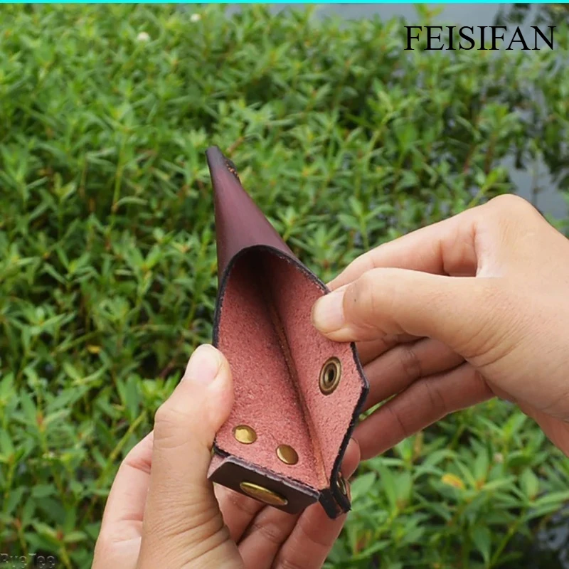 Genuine Cowhide Axe Sleeve with Secure Buckle, Durable Blade Protective Cover Storage Pouch Fits 8cm-11cm Axes