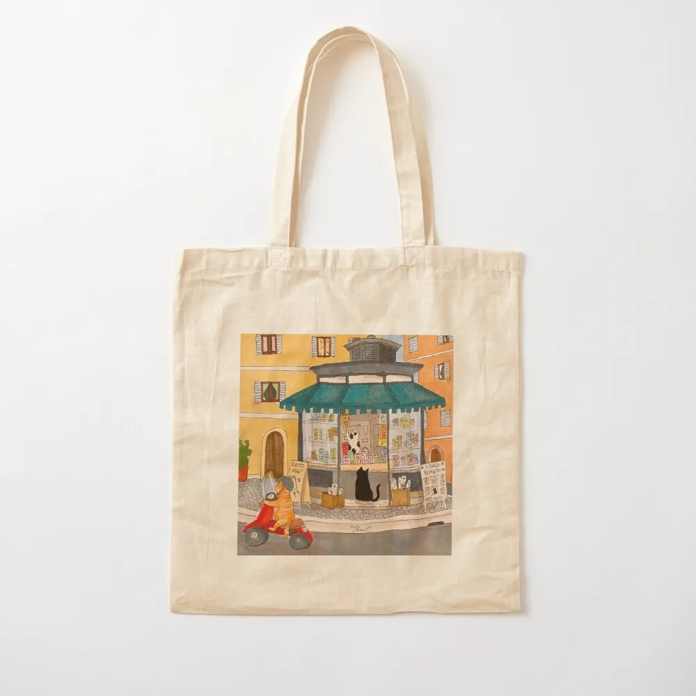 Journal of a Cat in Rome - Morning Newspaper Tote Bag shopper bag woman Canvas Tote Bag