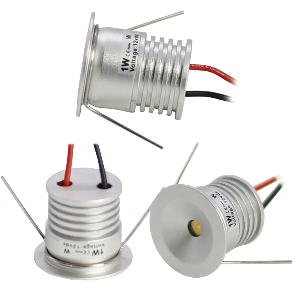 1W Mini oprawy typu Downlight 12V mały ściemnialny reflektor schodowy szafka kuchenna z światło punktowe otoczenia 25mm wpuszczana oświetlenie