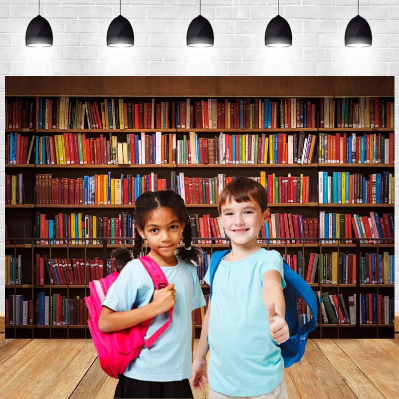 ฉากหลังตู้หนังสือชั้นวางหนังสือปลอมแนววินเทจของห้องสมุดโบราณโบราณสมุดไม้สีน้ำตาลสำหรับถ่ายภาพพื้นหลังสตูดิโอถ่ายภาพเครื่องตกแต่งฝาผนัง