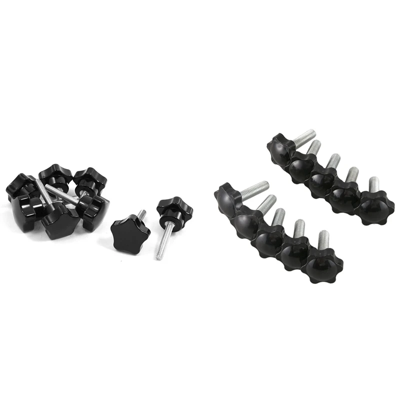 

18 Pcs Clamping Screw Knob: 10 Pcs M8x30mmx32mm Male Thread Hex Shaped Head & 8 Pcs M6 X 30Mm Male Thread Dia Head