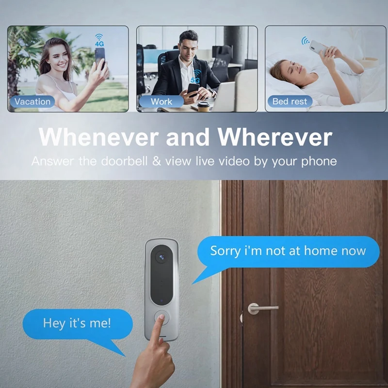 Smart Wireless Video Doorbell Digital Visual Intercom WIFI Door Bell Electronic Doorbell 480P Home Security Camera