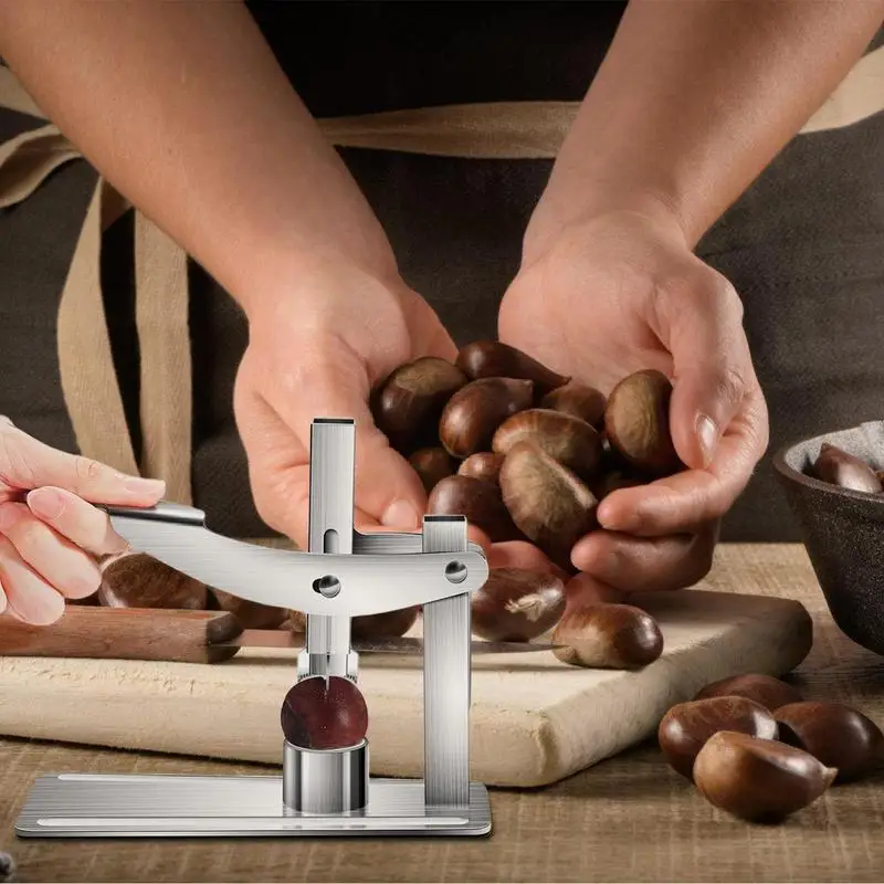 Stainless Steel Chestnut Cracking Cutter Machine Peeler Knife Chestnut Opening Device Chestnut Clip Nut Cracker Sheller