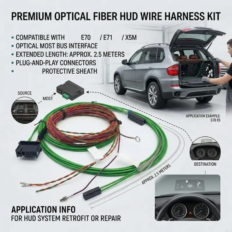 Advanced Automotive Fiber Optically Line Wiring Harness Quick Install Suitable For E70 E71 X5M Ensures Fast Data Transfer R6FB