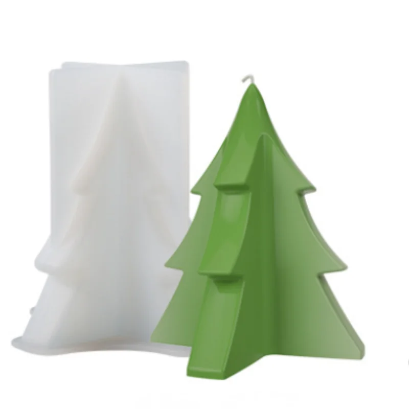 Simple Style Christmas Tree Silicone Mold Christmas Scented Candle Mold Three-Dimensional Christmas Tree Candle Christmas Gift