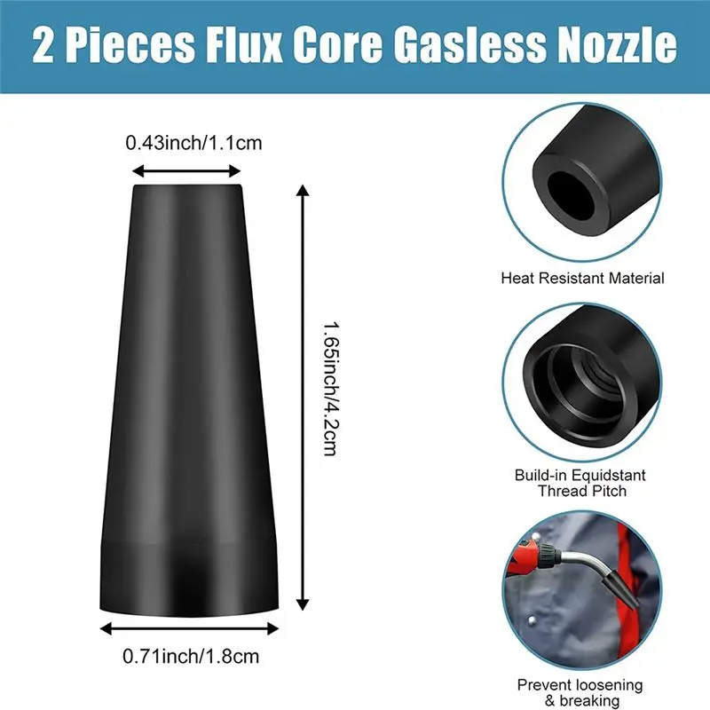 ABYA 16PCS Flux Core Gasless Nozzle Tips Kit K3493-1, 0.030inch Contact Tips & Gas Diffusers with Century FC90/80GL Titanium