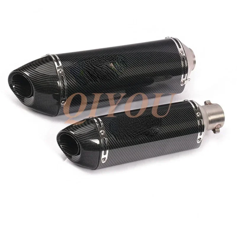 

Motorcycle Exhaust Muffler Carbon Fiber Slip on Exhaust with Removable DB Killer for Motorcycles and Scooters with 51mm Inlet