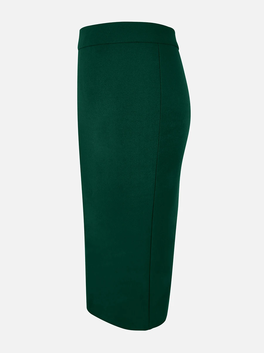Damen Bleistiftrock mit Hoher Taille, Eleganter Büro-Midirock, Schlanke Passform, Einfarbig, Schicke Arbeitskleidung, Damenunterteil 2026 – Detail 4