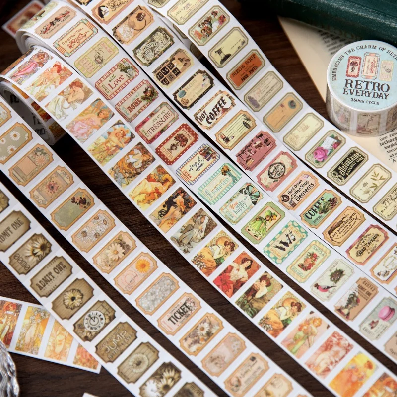 

10pcs DIY Decoration Adhesive Tapes Japanese Retro Daily Washi Tapes Masking Tapes stickers stationery