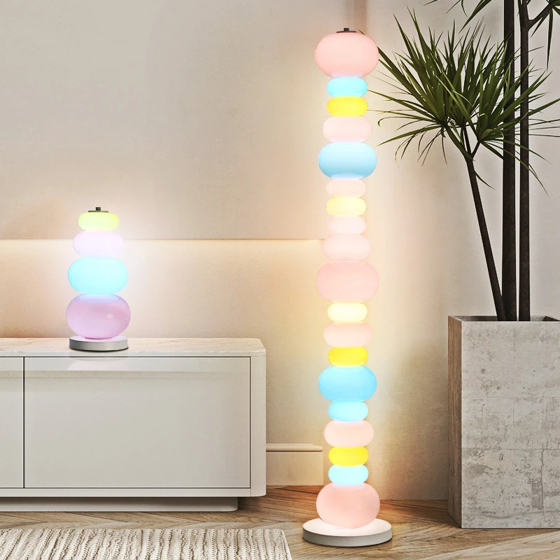 Candy String Rainbow Floor Lamp Creative Colorful Glass Desk Lamp Romantic Bedroom /Living Room  Luminaria  Ambience Light LED