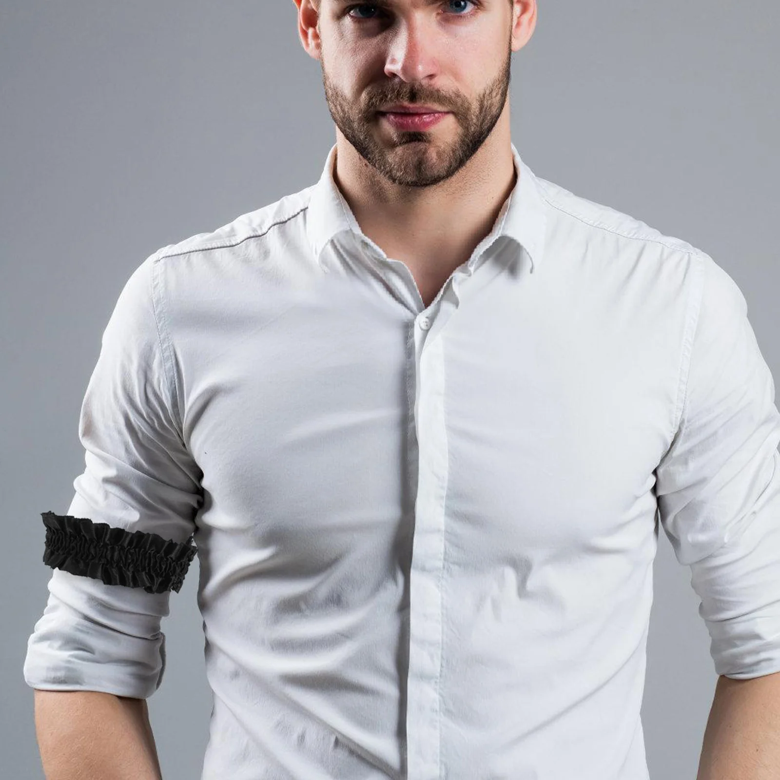 3Pairs الرجال الساتان كم الأربطة مرونة الذراع العصابات ملابس رسمية غير رسمية المضادة للانزلاق الاستخدام اليومي أنيق مريح الدانتيل بالتفصيل