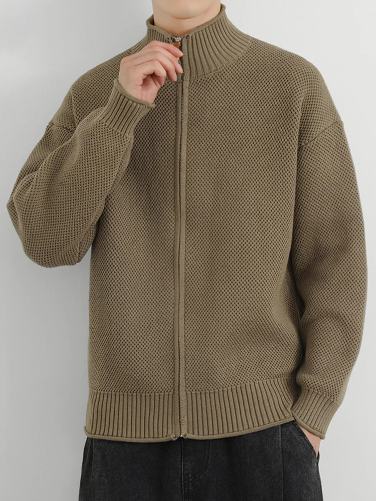 

Свободный крой, повседневный трикотаж, кардиган, мужской, большие размеры, цвет, осень-зима, теплый, мягкий, из смеси полиэстера, нейлона, длинная молния све