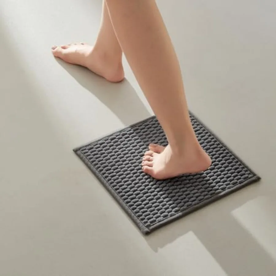 

Small Bathroom Rugs, Non Slip Washable Bath Rugs Super Absorbent Bathroom Rug Thin Quick Dry Low Pile Bath Mats, 12"x12