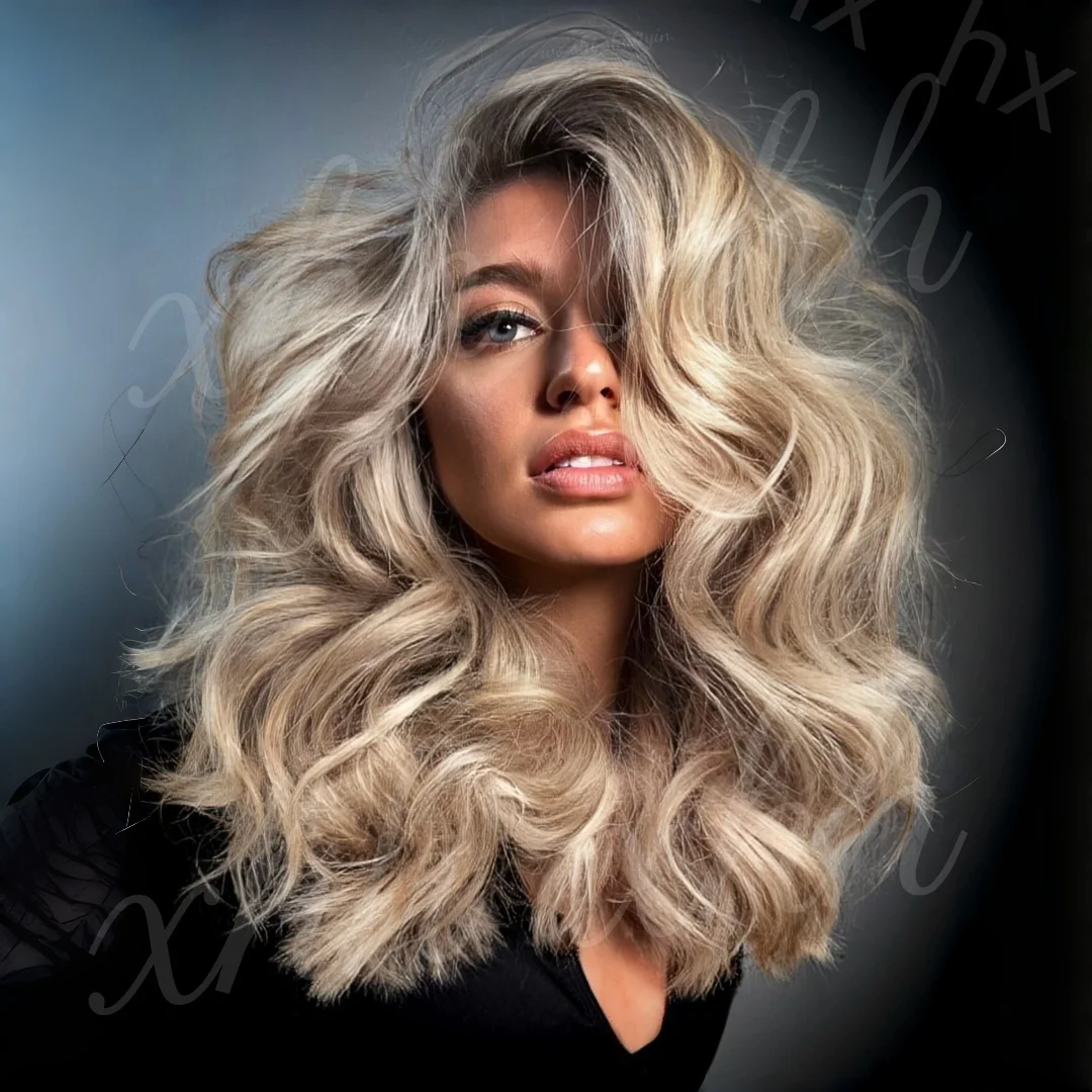 Glueless Ombre Blond 18Inch Straight Natural HD Lace Wig for Women Bob Pre-Plucked Transparent Lace Frontal Versatile Hair Wig