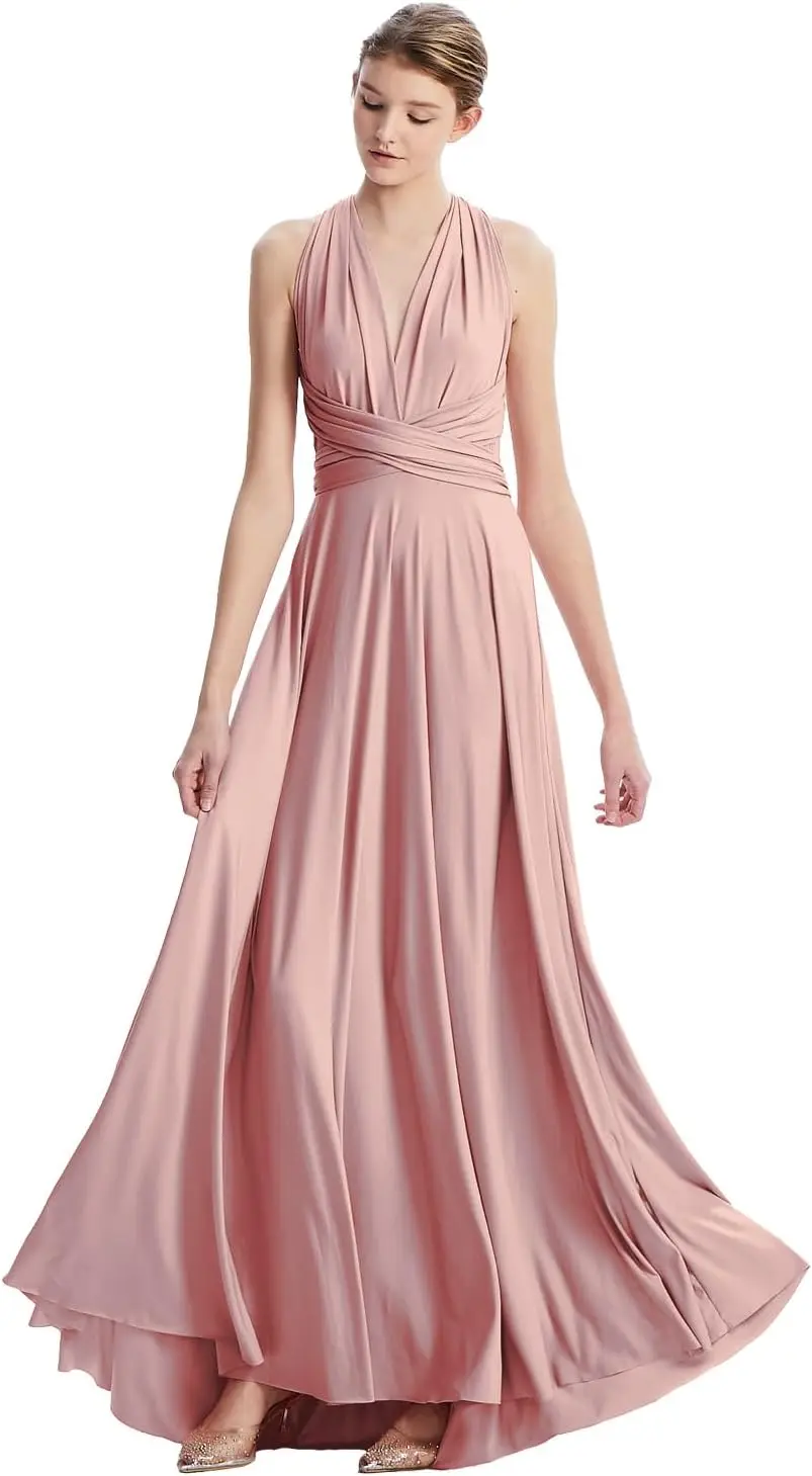 2025년 신상품 다용도 들러리 드레스, 웨딩 게스트 드레스, 플러스 사이즈 이브닝 가운, 맥시 컨버터블 멀티 방향 드레스