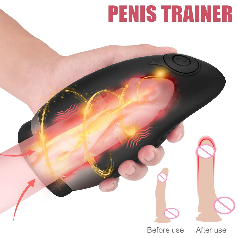 Heated Male Masturbator Artificial Mouth Blowjob Sucking Vibrator For Men Penis Pump Cock Exerciser Oral Sex Toy Erotic Products