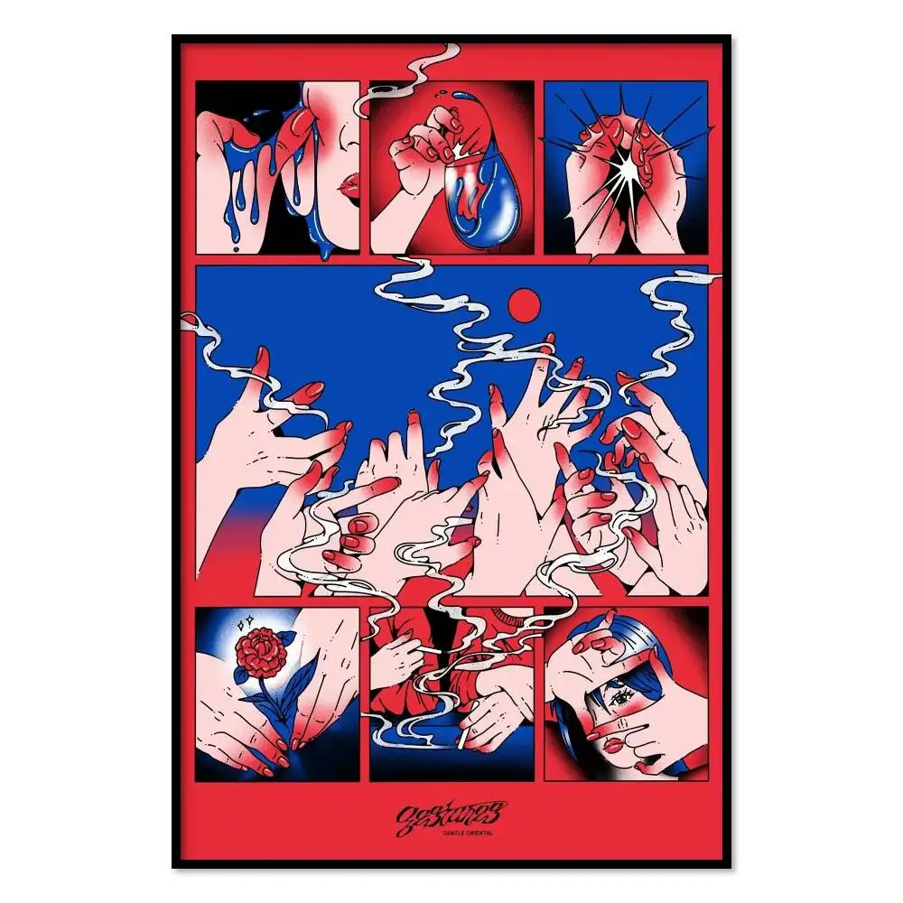 Gestures Poster Mural for Living Room Bedroom Wall Office Wall Decor Gift for Friends Unframed