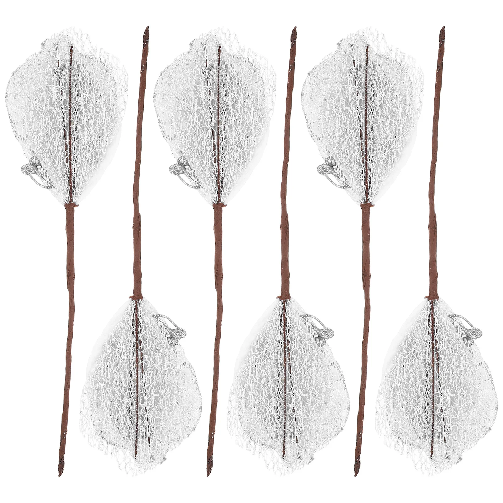 

6pcs Christmas Tree Simulation Flowers Artificial Glitter Branches Xmas Glitter Stems Glittery Picks For Diy Christmas