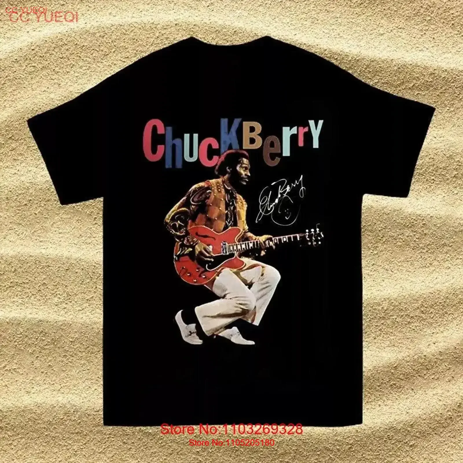 

Chuck Berry T Shirt for Fans N2808_19 vintage Washed Slightly Top For Everyday Wear Stylish Stretched fashion homme streetwear