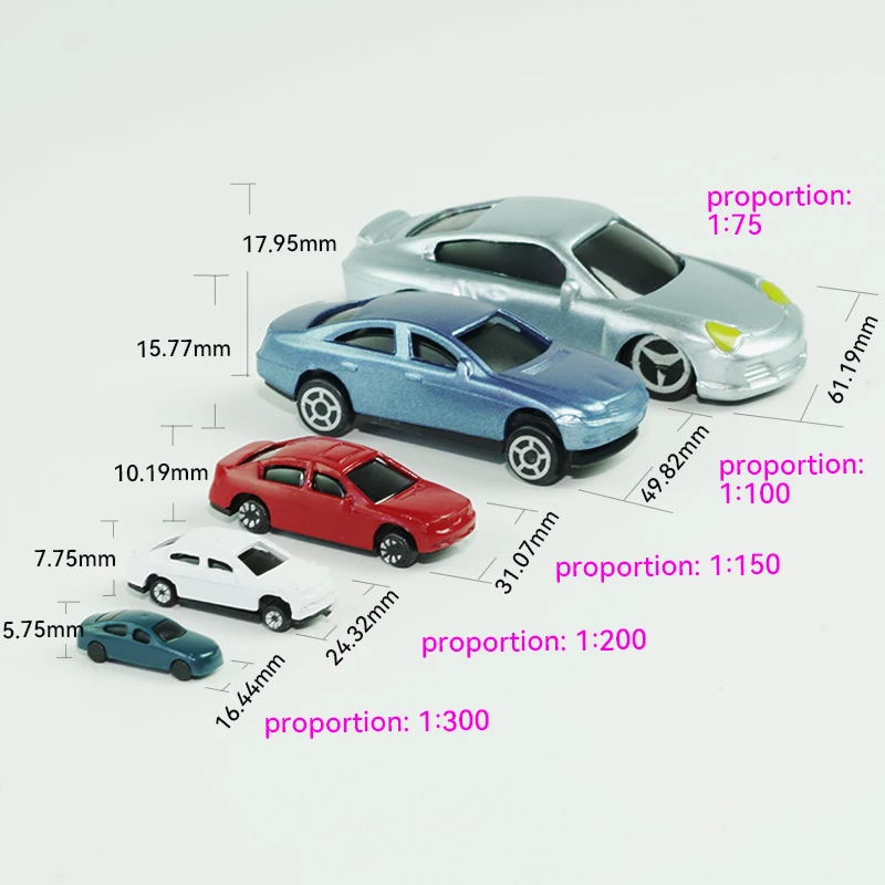 10 stücke maßstab Modellbau Miniatur auto, Modellautos für Architektur Zug Eisenbahn Eisenbahn Landschaft Layout
