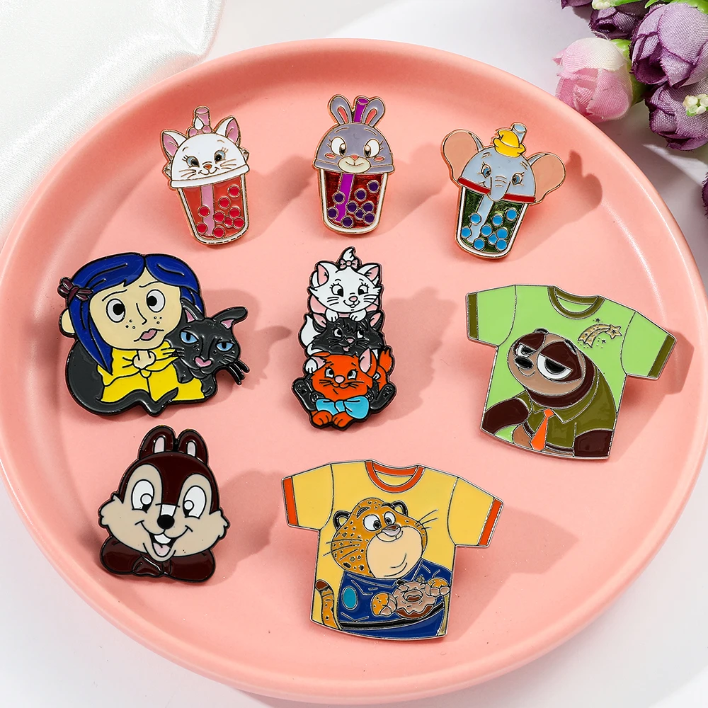 Cute Cartoon Animal Pin Zootopia Metal Badge Brooch Pins Denim Hat Badge Jewelry Accessories For Kids Gift