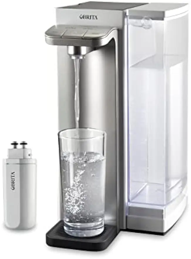 Hub Instant Powerful Countertop Water Filter System, 12 Cup Water Reservoir, Includes 6 Month Carbon Block Filter, White, 87340