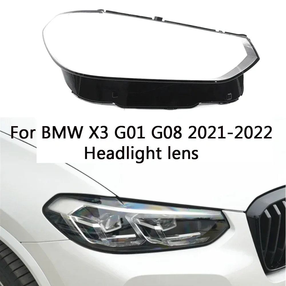 

HTTCY Headlight Cover For BMW X3 G01 G08 2021 2022 2023 2024 Headlight Cover Lens Shell Lampcover Lampshade Headlamp Light mask