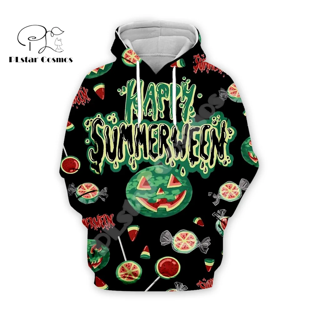 Halloween Pumpkin Skull Ghost Tattoo Retro Colorful Tracksuit Harajuku Pullover 3DPrint Streetwear Casual Jacket Funny Hoodies G