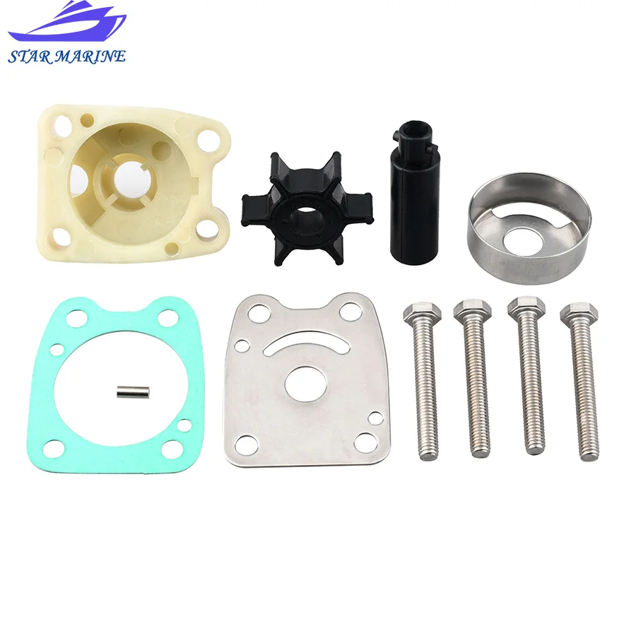 6E0-W0078 Outboard Water Pump Impeller Repair Kit For Yamaha 2&4 Stroke 4 5 HP 6E0-W0078-00 6E0-W0078-A2 68D-W0078-00