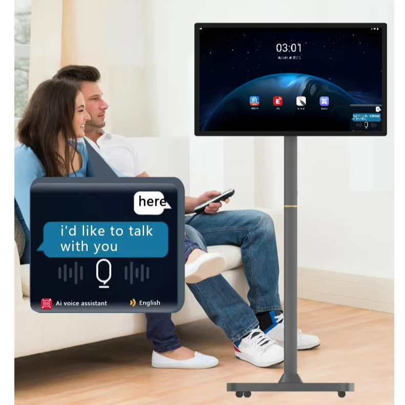 Hot Sales 21.5'' 23.8''  32''  High Brightness Monitor Large Smart BestieTV Stand Tv Follow by Me Portable Tv