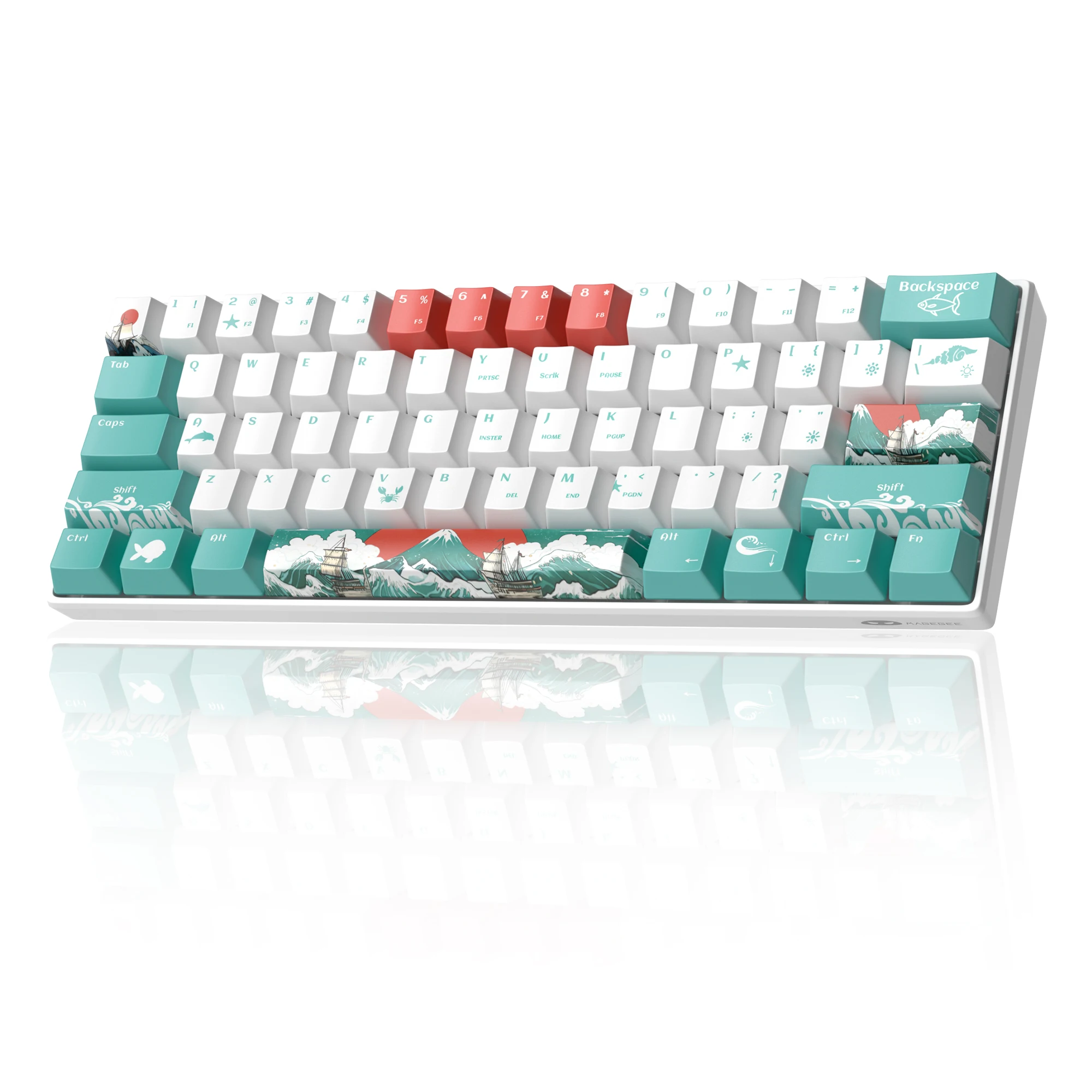 MageGee 60% Mechanical Gaming Keyboard, Ice Blue Backlight Red Switch 61 Keys Mini Office Keyboard for Win/Mac Laptop