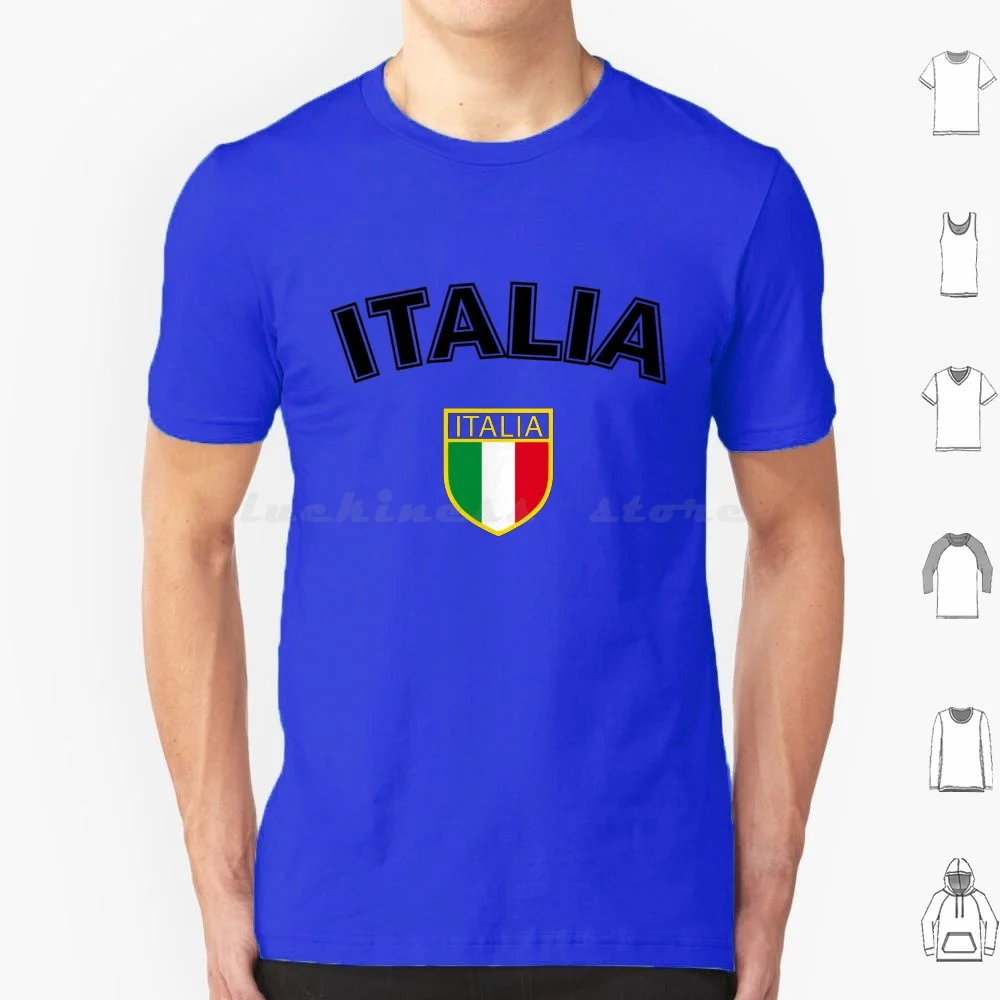 Italia, Italia, versión azul camiseta 6xl algodón Cool Tee Italia Italia bandera de Italia Azzurra