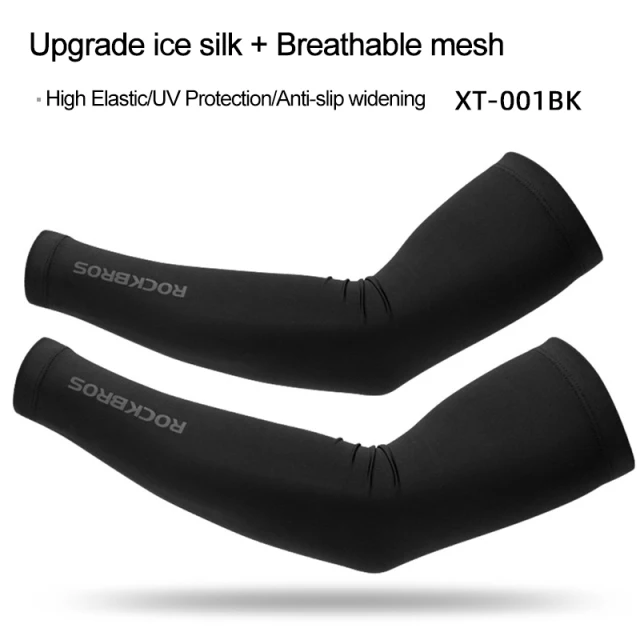 ROCKBROS Armmanschette, atmungsaktiv, schnell trocknend, UV-Schutz, Radfahren, Sportärmel, Eisstoff, Sonnenschutz, Sportbekleidung, Fitness-Armmanschette