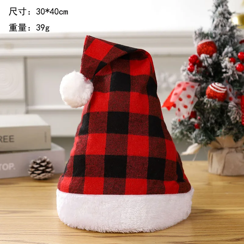 크리스마스 모자 플러시 장식 산타클로스 어린이 모자 크리스마스 파티 의상