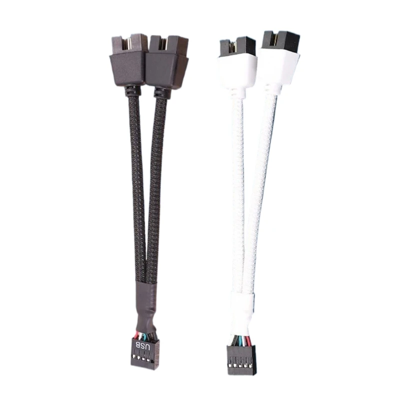 Mainboard Usb2.0 9Pin To Two 9-Pin Splitter 9pin Female To Two Male USB2.0 Shielded Wire QXNF