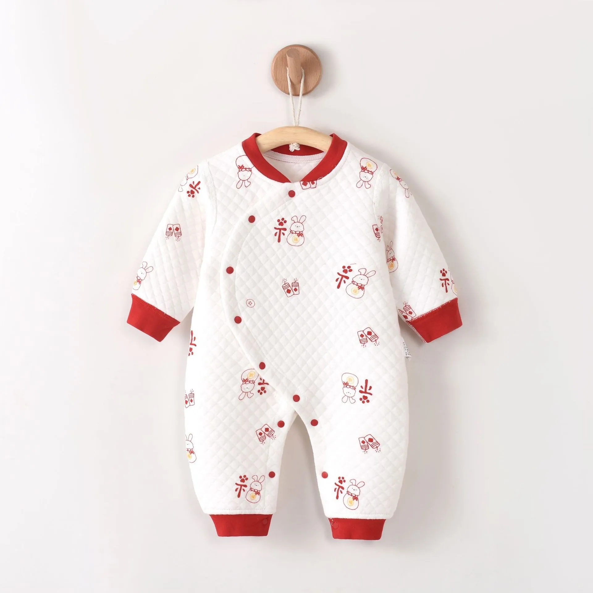 Baby Romper Rabbit Year Lucky Bag Baby Clothes for Going Out New Year Outfit Cotton-Padded Winter Infant Clothing