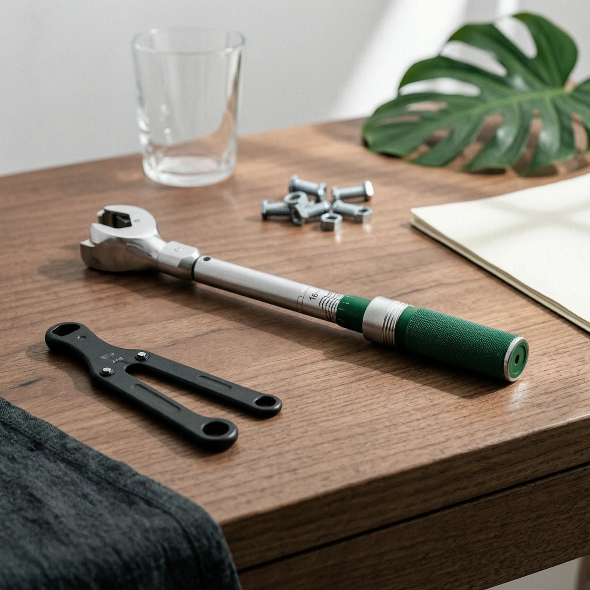 Durable Chrome Ratcheting Wrench with Knurled Textured Grip Open-end Tool for DIY Fastener Tasks